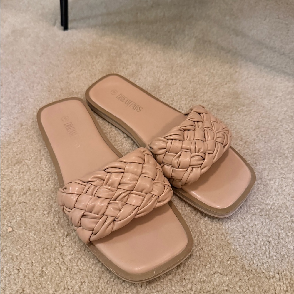 Women's Braided Slide Sandals - Cream